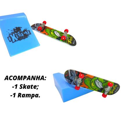 Imagem de Miniatura Skate De Dedo Com Lixa E Rampa Fingerboard X-tric