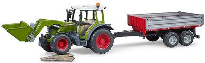 Imagem de Miniatura trator  Fendt Vario 211 com reboque Bruder 1/16