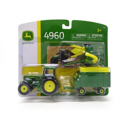 Imagem de Miniatura Trator John Deere 4960 Com Vagão De Forragem 1/64