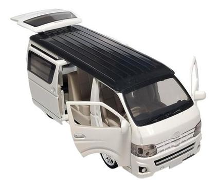 Miniatura Van Toyota HiAce Fricção Abre Portas Som E Luz