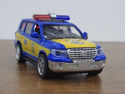 Imagem de Miniatura Viatura Carro Policia Rodoviaria Federal Metal e Fricção Escala 1/36 Azul