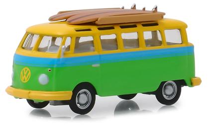 Imagem de Miniatura Volkswagen Samba Bus Kombi Com Prancha - 1/64 - Greenlight GRE29960B - V-dub