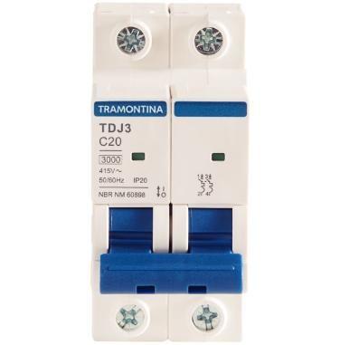Imagem de Minidisjuntor TDJ3 2 P 20 A 3 kA curva C TRAMONTINA