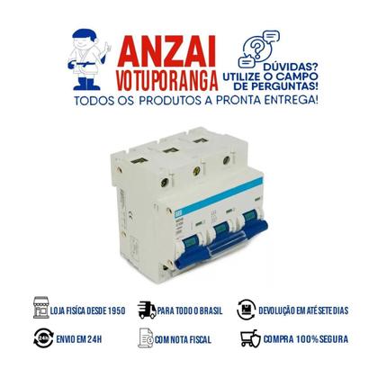 Imagem de Minidisjuntor Weg Tripolar 100A Curva C MDW-C 100A