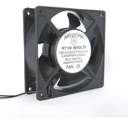 Imagem de Miniventilador Bivolt Cooler Ventoinha Fan 120x120x38 Nework dissipador de calor corrente alternada