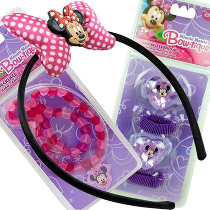 Imagem de Minnie Conjunto Infantil Colar + Arquinho + Maria Chiquinhas