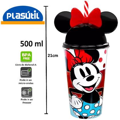 Imagem de Minnie Mickey Kit 10 Copos Orelhas Festa Aniversario Plasutil
