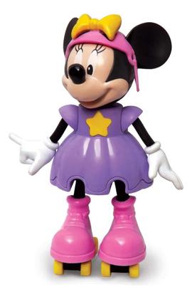 Imagem de Minnie Patinadora Boneca Disney Com Frases Sons Para Crianças de 2 Anos 25cm Infantil