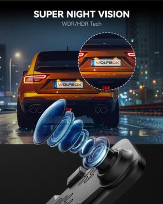 Imagem de Mirror Dash Cam WOLFBOX G840S 12 4K com cabo traseiro de 10 m