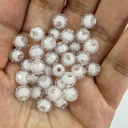 Imagem de Missanga bola globinho passante sextavada 8mm aproximadamente 390 peças
