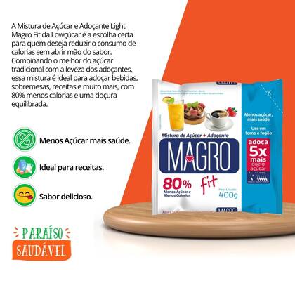 Imagem de Mistura De Açúcar E Adoçante Light Magro Fit - Lowçúcar 400g