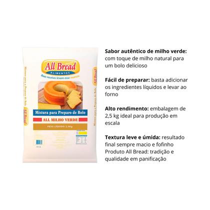 Imagem de Mistura Para Bolo De Milho All Bread C/ 2,5 Kg