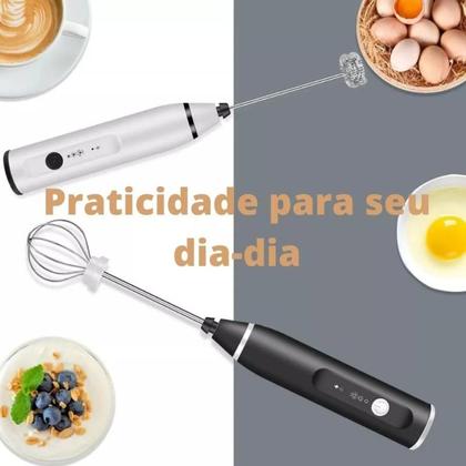 Imagem de Misturador Batedor Mixer Elétrico Para Claras de Ovos Leite Café Utensílios de Cozinha Cor Preto