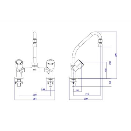 Imagem de Misturador Cozinha Mesa Deca Targa Bica Móvel - 1256C40CR