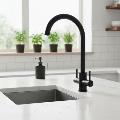 Imagem de Misturador de Mesa Cozinha Bicomando Preto Black Matte 60040