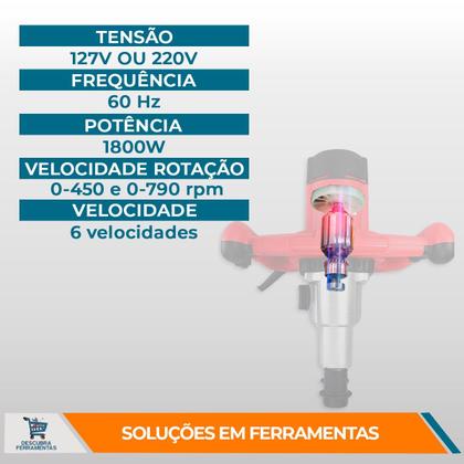 Imagem de Misturador Elétrico Cortag Linha HM 1200W a 1800W com 6 Velocidades
