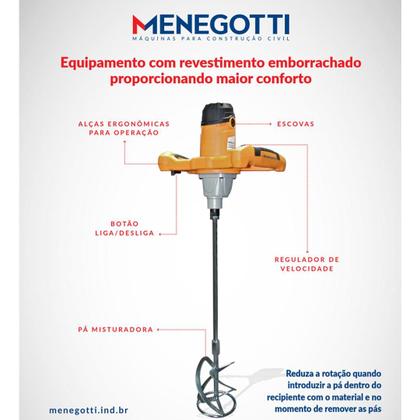 Imagem de Misturador Elétrico De Argamassa Menegotti Mel1200 + Acess
