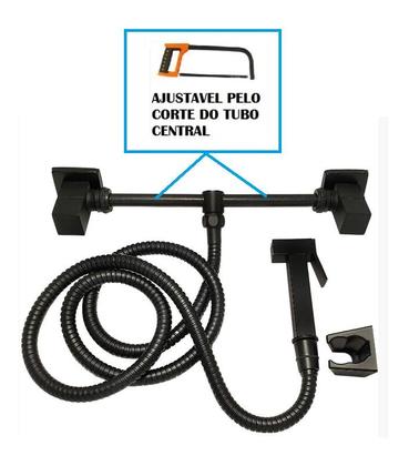 Imagem de Misturador Externo Preto Fosco Light Ajustável Quadrado Com Ducha Higiênica - 1719PF62
