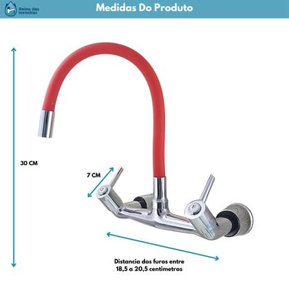 Imagem de Misturador Gourmet Cozinha Parede C-61 VERMELHO 1/4v.