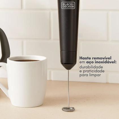 Imagem de Misturador Mixer Portátil Multiuso a Pilhas Black+Decker  Espumador de Leite e Vitaminas