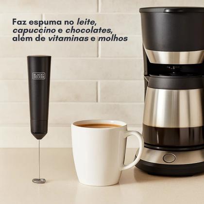 Imagem de Misturador Mixer Portátil Multiuso a Pilhas Black+Decker  Espumador de Leite e Vitaminas