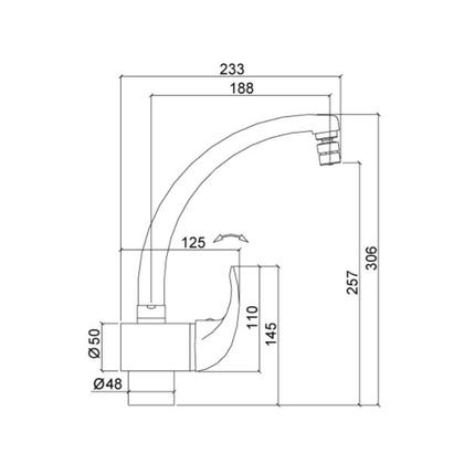 Imagem de Misturador Monocomando Cozinha Mesa Allure 2257 C71 - Lorenzetti