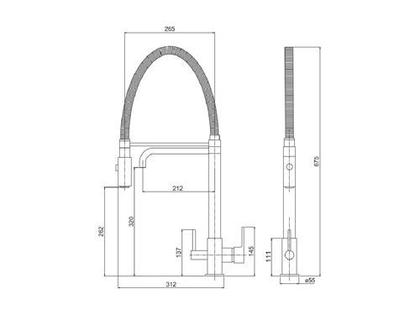 Imagem de Misturador Monocomando Lorenkitchen 2264 C76 Ducha E Saída Para Água Filtrada Lorenzetti