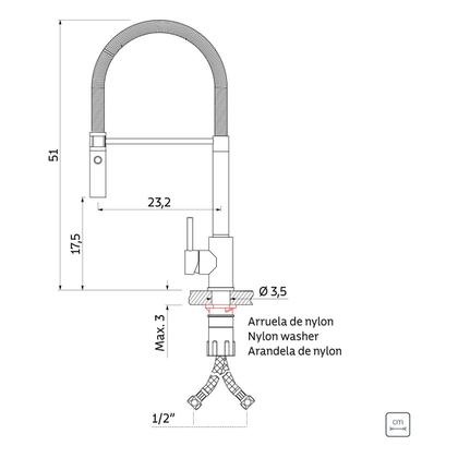 Imagem de Misturador monocomando tramontina versatile em aco inox com bica movel 94520029