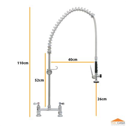 Imagem de Misturador Torneira Industrial Esguicho de Bancada Para Cozinha Restaurante Hospitais Pré Lavagem Profissional Pre Rinse
