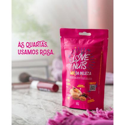 Imagem de Mix da beleza com nuts, castanha de caju, amêndoas caramelizadas e cranberry desidratado 40g 21 unidades - love nuts