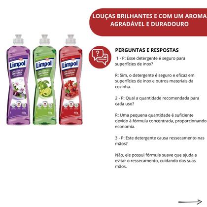 Imagem de Mix de Detergente Gel Limpol 400ml Cada Kit C/3 Aromas Uva, Limão e Cereja Concentrado