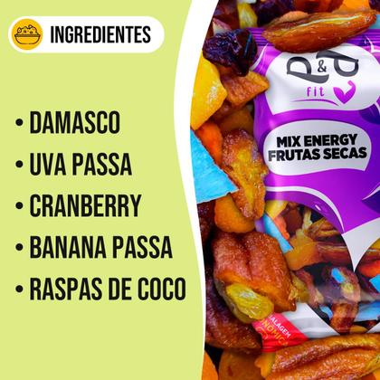 Imagem de Mix P&P Energy Frutas Seca Tropicais 1Kg Damasco Uva Chips Coco Banana