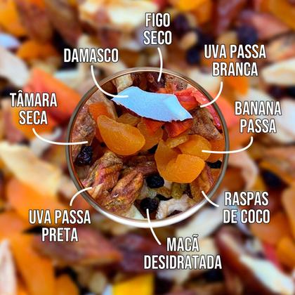 Imagem de Mix P&P Frutas Secas Tropical Desidratado Damasco 1Kg Maçã Coco Chips Figo Banana Tâmara Uva 1Kg