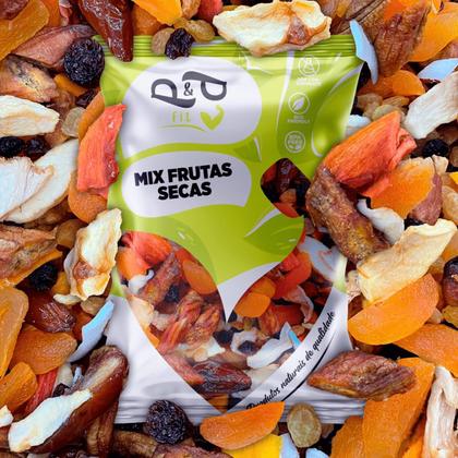 Imagem de Mix P&P Frutas Secas Tropical Desidratado Damasco 250g Maçã Coco Chips Figo Banana Tâmara Uva