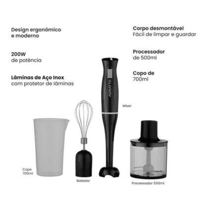 Imagem de Mixer 3 em 1 batedor mixer processador 200W