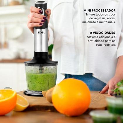 Imagem de Mixer 3 Em 1 Inox Duas Velocidades Batedor Fue Miniprocessador Emx02 220v - Eos 220v
