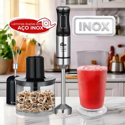 Imagem de Mixer 3 em 1 Kian 1000W Inox Turbo 5 Velocidades com Processador Triturador e Copo 700ml