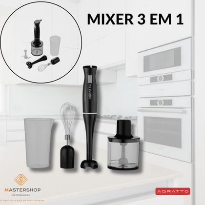 Imagem de Mixer 3 em 1  - processador - preto 700ml - agratto