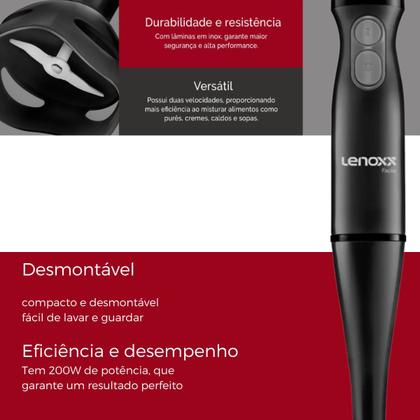 Imagem de Mixer Facile Lenoxx 200W 127V Praticidade na Cozinha Prepare Alimentos com Rapidez