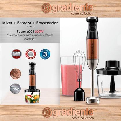 Imagem de Mixer Gradiente Cobre Collection Pgmx402 Bronze E Preto E Aço Inoxidável 110v 600w