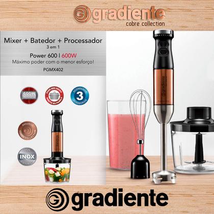 Imagem de Mixer Gradiente PGMX402 Powder 600 3 Em 1 Cobre Collection 600w