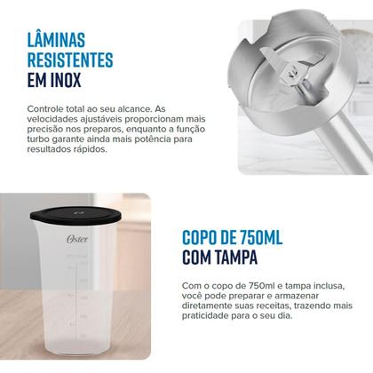 Imagem de Mixer Power Black Inox 750W OMIX370 - Oster