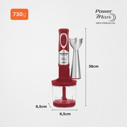 Imagem de Mixer Premium Mondial M-10 500W Vermelho Com Inox 220V