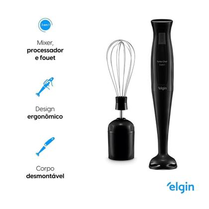 Imagem de Mixer Turbo Chef Vertical Elgin, 200W, 127V, 700ml, Preto - 42MIX2001000