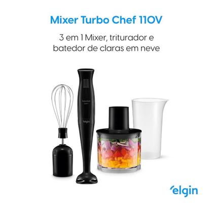 Imagem de Mixer Turbo Chef Vertical Elgin, 200W, 127V, 700ml, Preto - 42MIX2001000