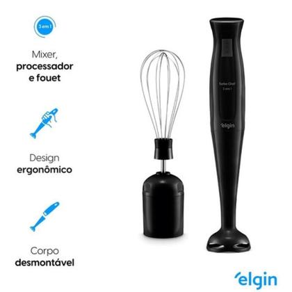 Imagem de Mixer Vertical Elgin Turbo Chef 3 em 1 200W Preto 220V