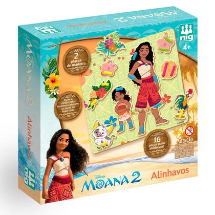 Imagem de Moana Disney Brinquedo Educativo Alinhavos Montessori Com 16 Peças Para Coordenação Motora
