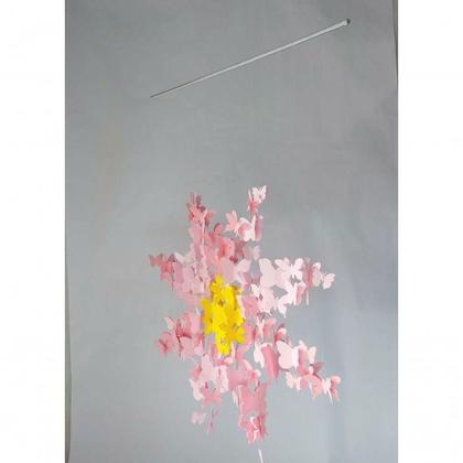 Imagem de Móbile Berço Bebê Infantil Quarto Flor Flutuante Borboletas