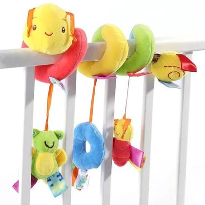 Imagem de Móbile Centopeia Espiral Bebe Carrinho Com Chocalho Diversao Cor Amarelo