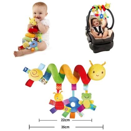 Imagem de Móbile Centopeia Espiral Bebe Carrinho Com Chocalho Diversao Cor Amarelo